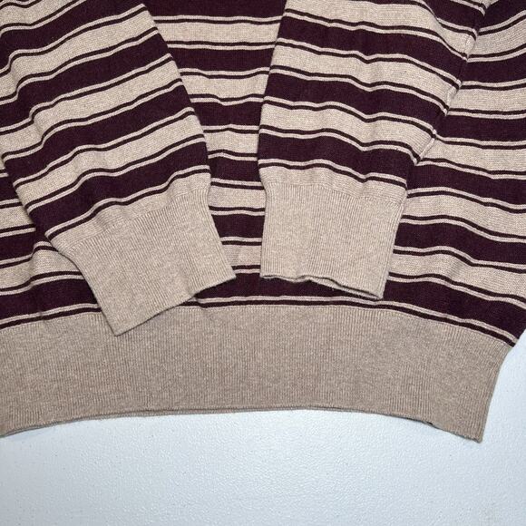 J. Crew Cotton Crewneck Sweater‎ In Striped Garter Stitch Men’s Size Medium - Picture 4 of 5
